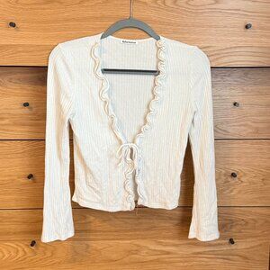 Reformation Gellar Ruffle Knit Top M